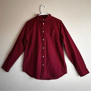 Ralph Lauren Shirt Men’s Size X-Large Red Black Check Button Down Long Sleeve